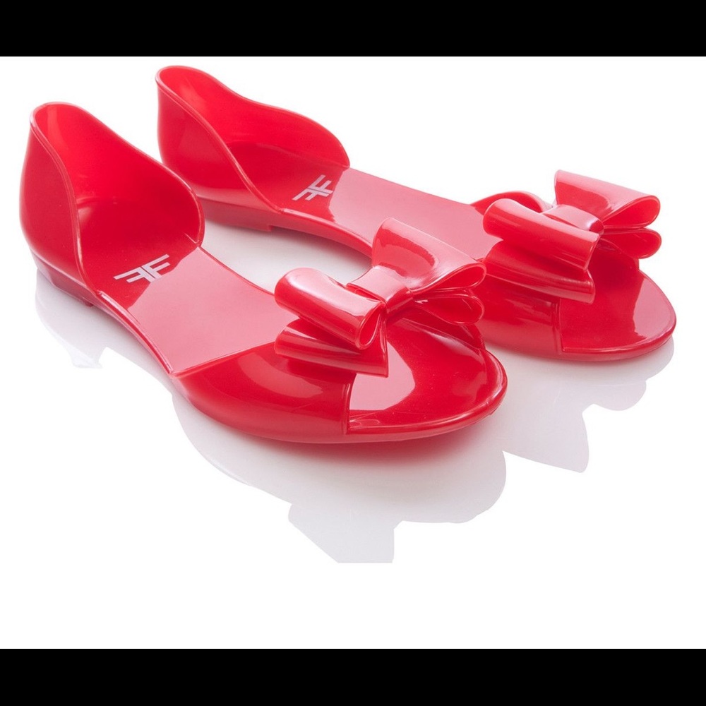 Fiebiger Red Jelly Flats with Bow